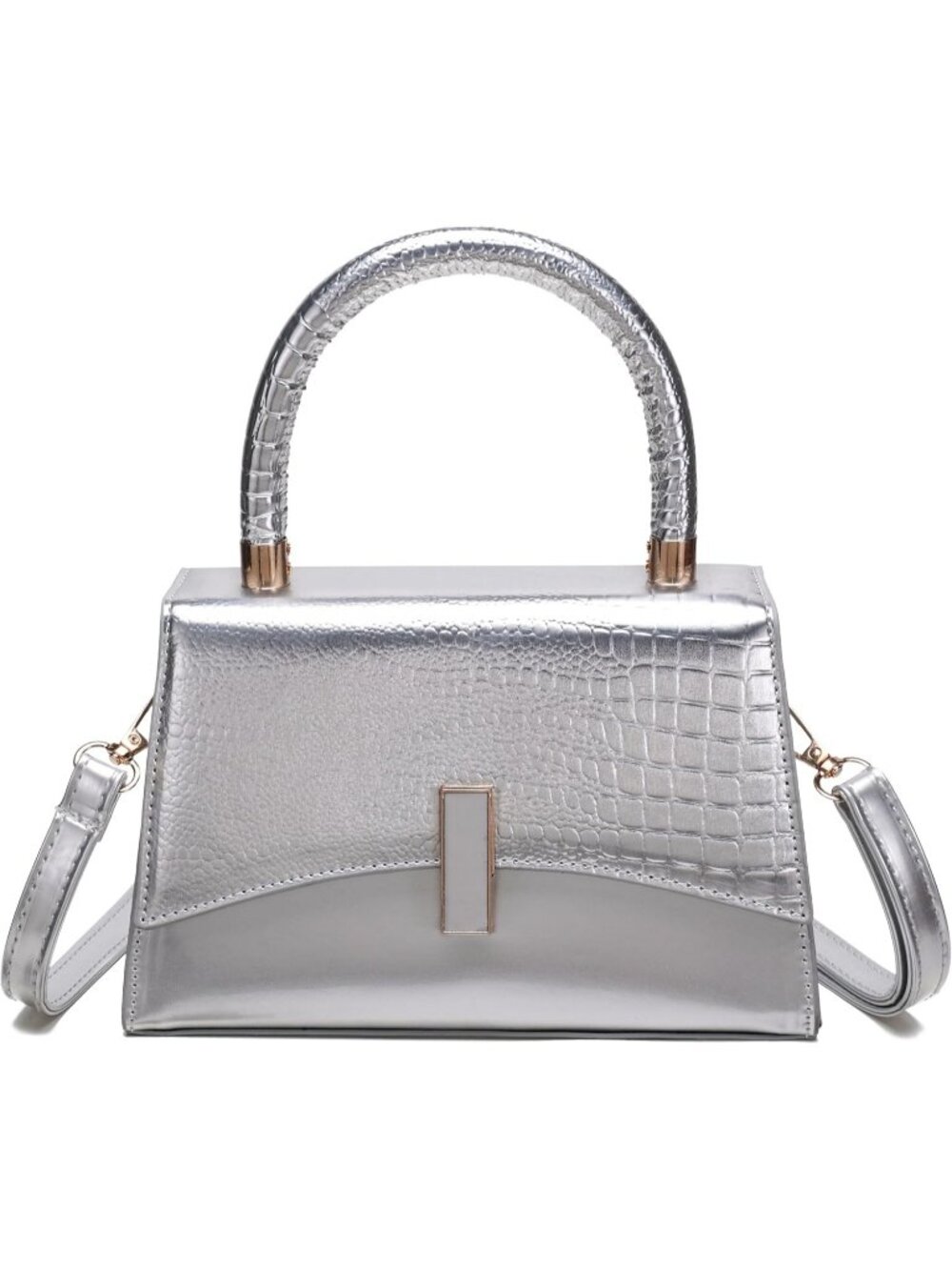 Women's 8 Silvery Small Crossbody Bag Mini Satchel Cute Shoulder Purse Bag